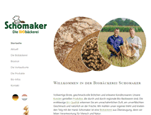 Tablet Screenshot of biobaeckerei-schomaker.de